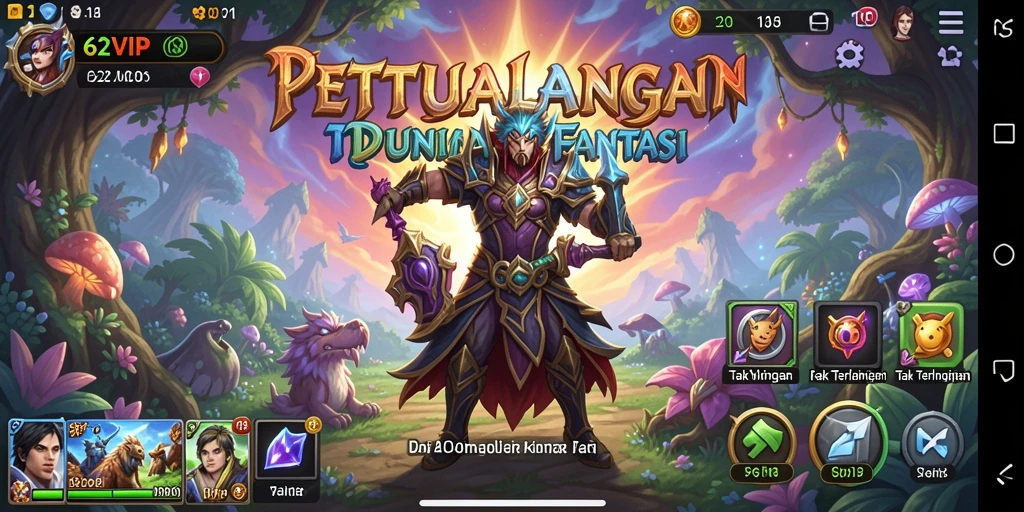Screenshot utama 62VIP menampilkan aksi seru dalam gameplay petualangan.