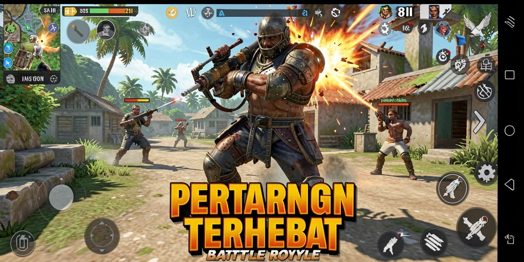 Tampilan gameplay seru di 8II dengan aksi Battle Royale.