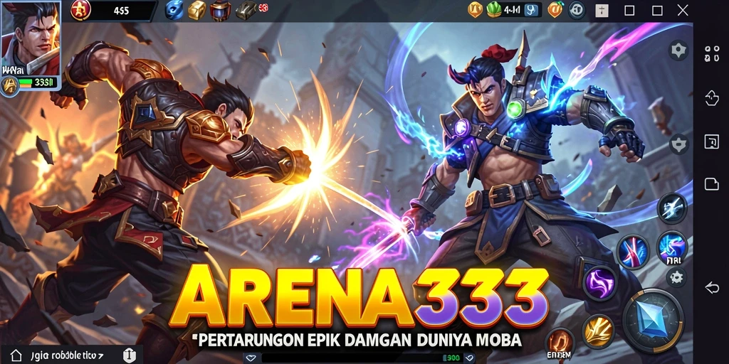Tampilan aksi pertarungan seru dalam ARENA333 yang mendebarkan.