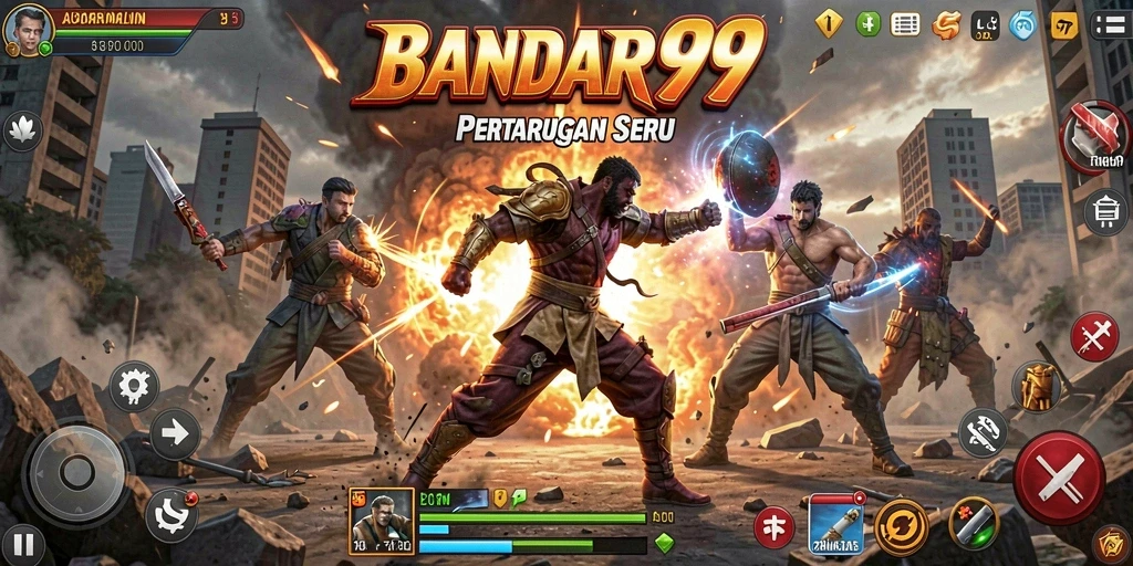 Screenshot gameplay BANDAR99 yang menunjukkan aksi pertarungan menegangkan.