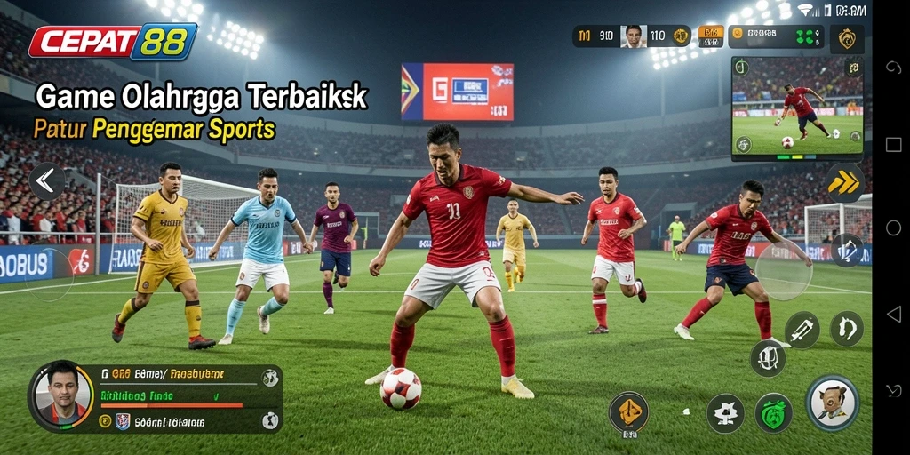 Tampilan gameplay seru dan mendebarkan dari CEPAT88 di arena olahraga.