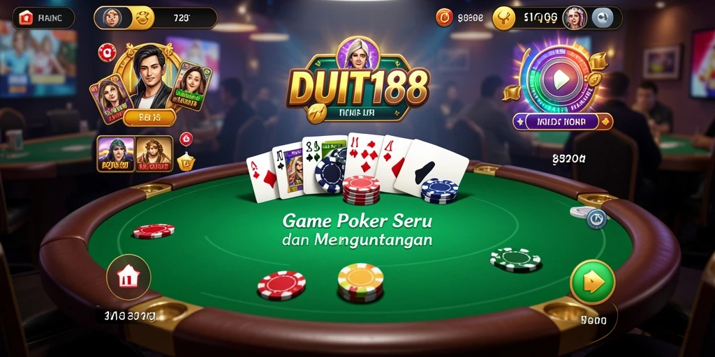 Tampilan gameplay Poker yang menawan di DUIT188.