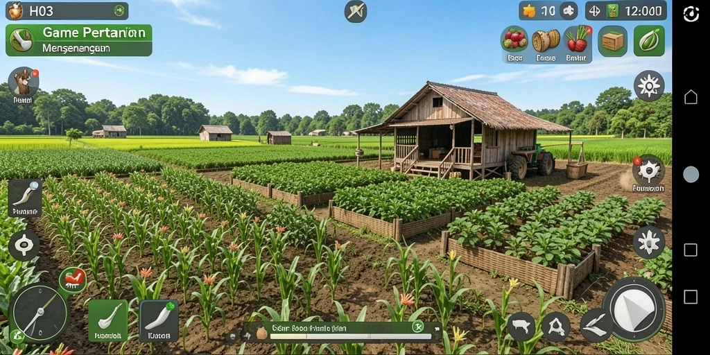 Tampilan gameplay H03 yang menarik dan menyenangkan saat bertani.