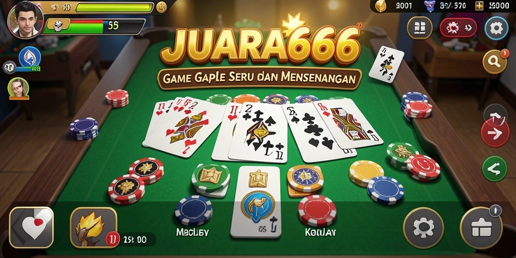 Screenshot gameplay JUARA666 menampilkan suasana seru bermain Gaple.