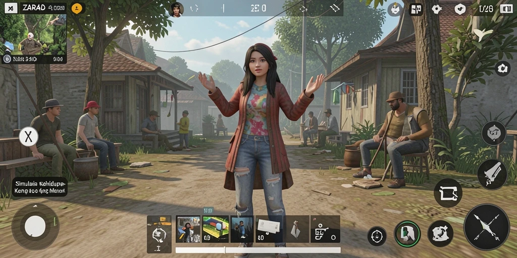Tampilan gameplay menarik dari ZARA4D yang menggambarkan simulasi kehidupan.