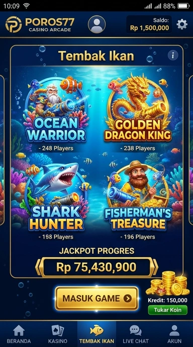Screenshot halaman kategori aplikasi di poros77 yang memudahkan pencarian.